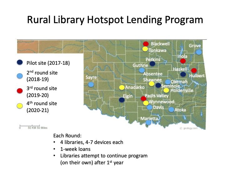 Map of library lending programs in Oklahoma.